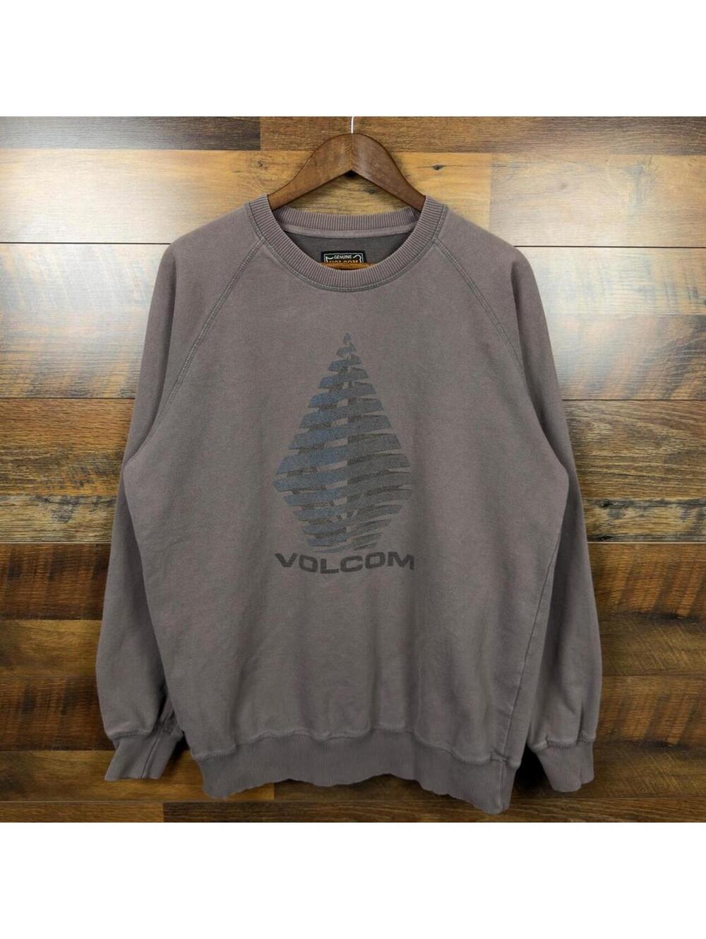 Vintage Volcom Jeans Tree Logo Crewneck Sweatshirt Gray XL